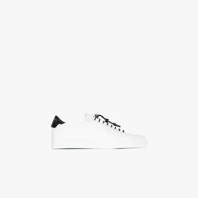 Shop Givenchy White And Black Sport Lace Low Top Leather Sneakers