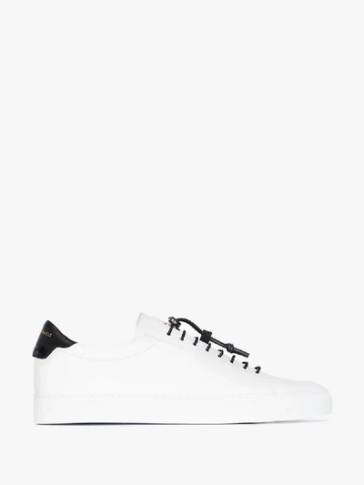Shop Givenchy White And Black Sport Lace Low Top Leather Sneakers