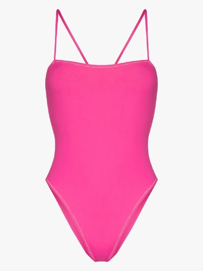 Shop Reina Olga Pink Chloe Cutout Swimsuit