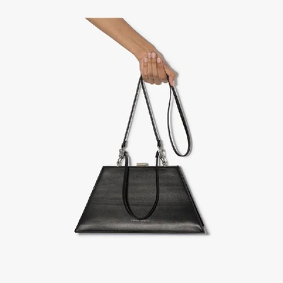 Shop Studio Amelia Black 4.1 Midi Trapeze Leather Bag