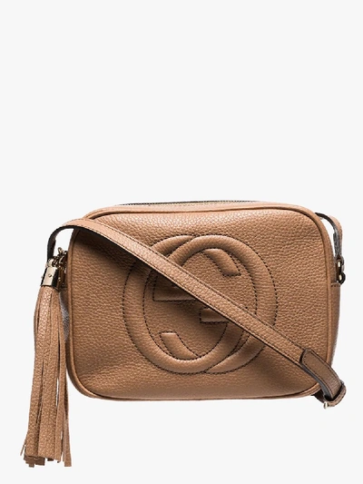 Shop Gucci Beige Soho Disco Leather Camera Bag In Neutrals