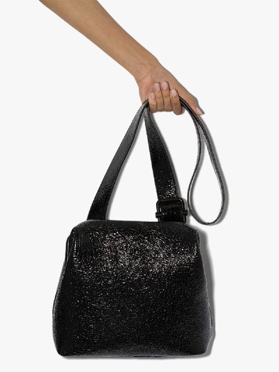 Shop Osoi Black Brot Wrinkled Leather Shoulder Bag