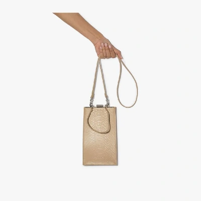 Shop Studio Amelia Beige 4.2 Mini Envelope Leather Bag In Neutrals