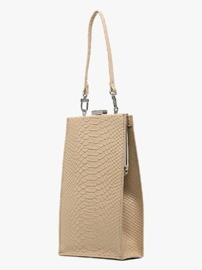 Shop Studio Amelia Beige 4.2 Mini Envelope Leather Bag In Neutrals