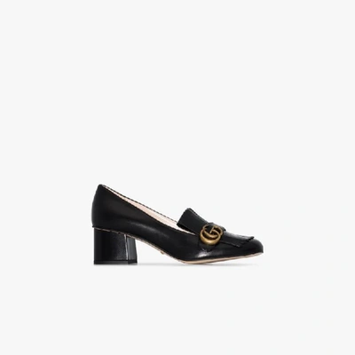 Shop Gucci Marmont 55 Tassel Leather Loafers In Black