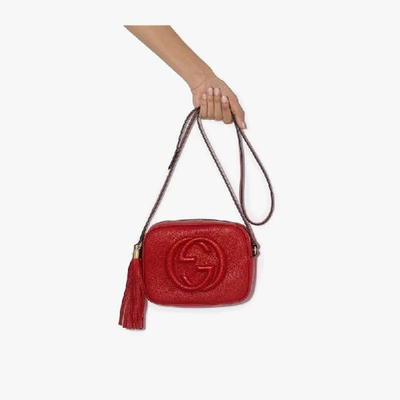 Shop Gucci Red Soho Leather Disco Bag