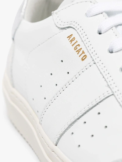 Shop Axel Arigato White Dunk 2.0 Leather Sneakers