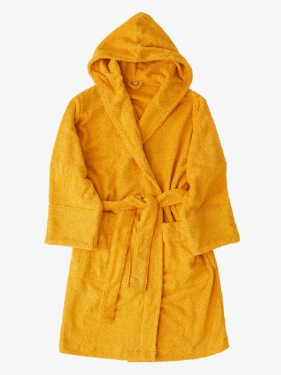 Shop Tekla Organic Terry Cotton Bathrobe In Yellow