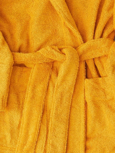 Shop Tekla Organic Terry Cotton Bathrobe In Yellow