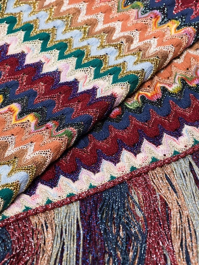 Shop Missoni Zigzag Crochet Knit Cape In Pink