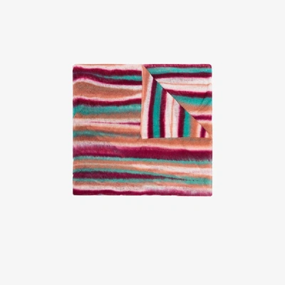 Shop Missoni Multicoloured Striped Cashmere Scarf In Pink