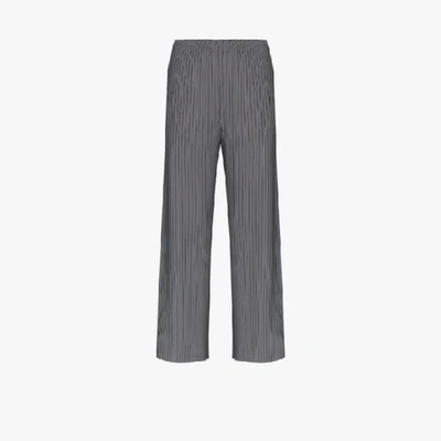 Shop Issey Miyake Plissé Split Trousers In Grey