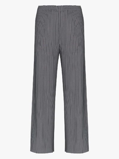 Shop Issey Miyake Plissé Split Trousers In Grey
