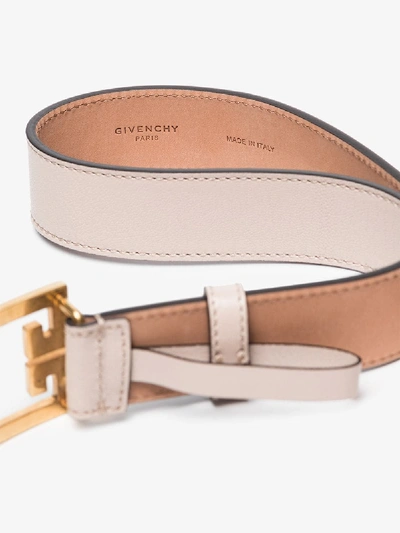 Shop Givenchy Neutral Gv3 Leather Belt In Neutrals