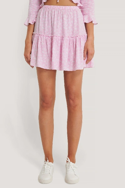 Shop Pamela X Na-kd Reborn Frill Mini Skirt - Pink In Pink Flower