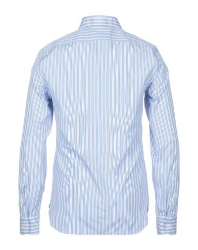 Shop Gucci Striped Shirt In Sky Blue