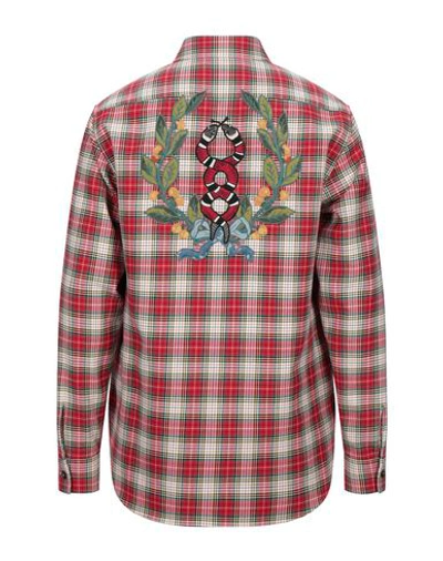 Shop Gucci Checked Shirt In Red