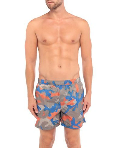 Shop Valentino Swim Shorts In Khaki
