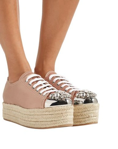 Shop Miu Miu Sneakers In Pale Pink