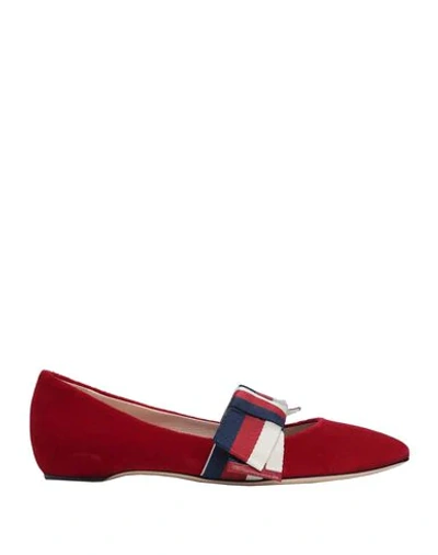 Shop Gucci Ballet Flats In Red