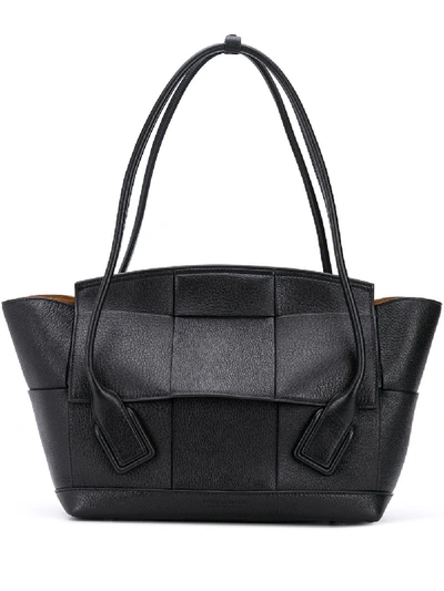 Shop Bottega Veneta Arco 48 Leather Shopping Bag In Black
