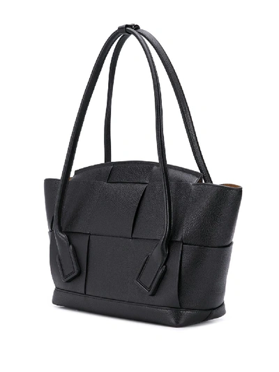 Shop Bottega Veneta Arco 48 Leather Shopping Bag In Black