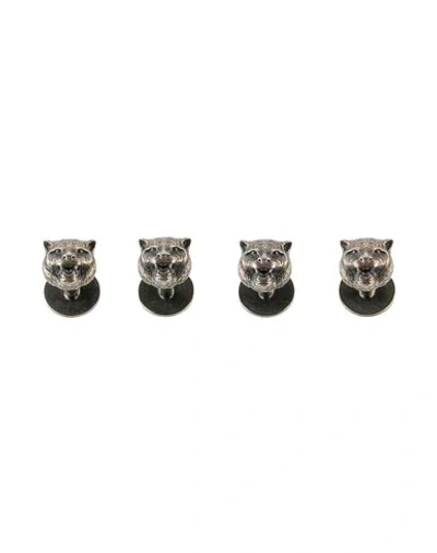 Shop Gucci Cufflinks And Tie Clips In Steel Grey