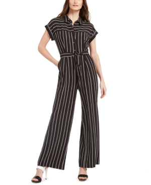 petite striped jumpsuit