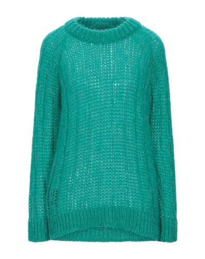 Shop Prada Sweater In Emerald Green