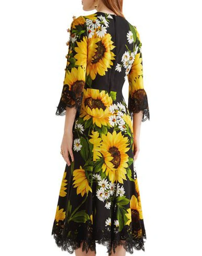 Shop Dolce & Gabbana Woman Midi Dress Black Size 0 Viscose, Silk, Nylon
