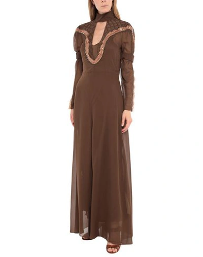 Shop Chloé Long Dresses In Dark Brown
