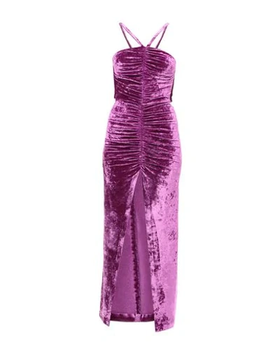 Shop Attico The  Woman Long Dress Purple Size 8 Viscose, Polyamide, Elastane