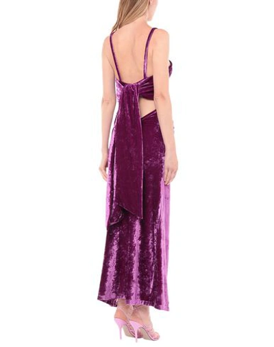 Shop Attico The  Woman Long Dress Purple Size 8 Viscose, Polyamide, Elastane