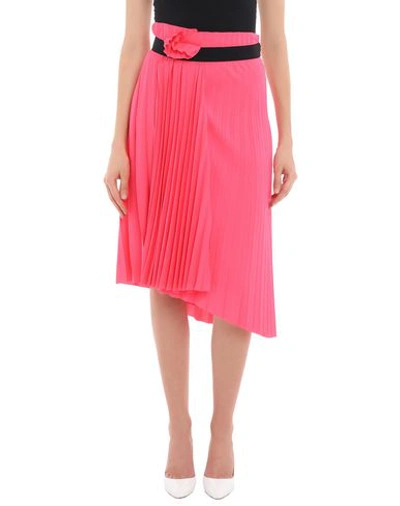 Shop Balenciaga Midi Skirts In Fuchsia