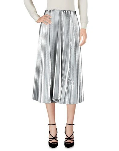 Shop Balenciaga Midi Skirts In Silver