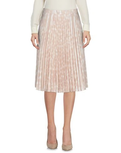 Shop Burberry Woman Midi Skirt Beige Size 6 Polyester