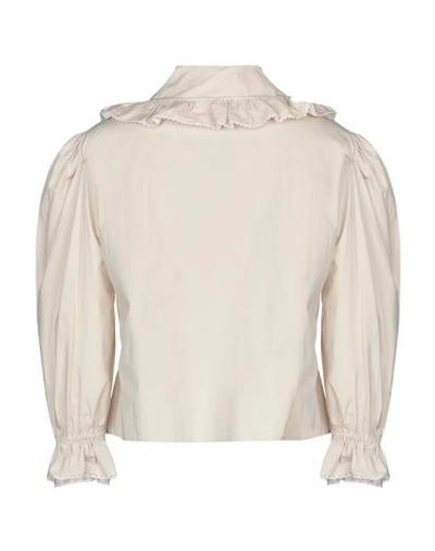 Shop Gucci Solid Color Shirts & Blouses In Beige