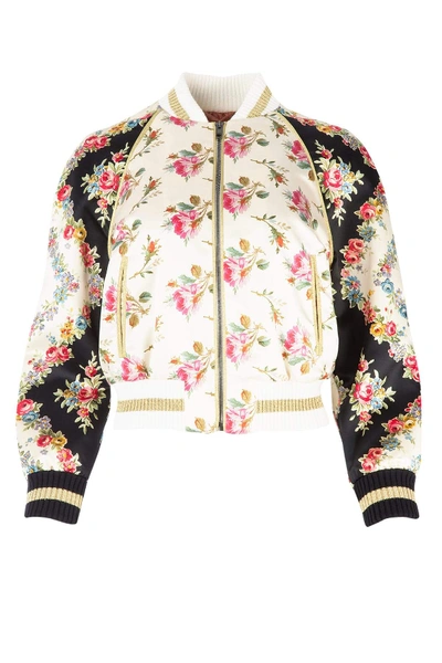 Shop Gucci Floral Print Bomber Jacket In Multi