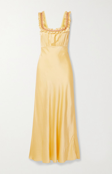 pastel yellow long dress