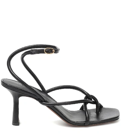 Shop Neous Alkes Leather Sandals In Black