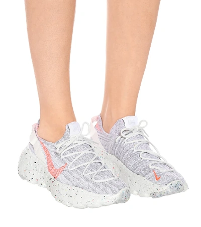 Shop Nike Space Hippie Flyknit Sneakers In Grey
