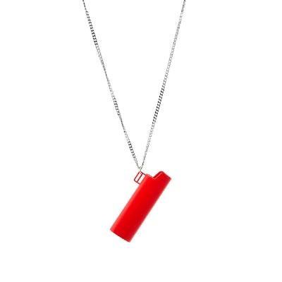Shop Ambush Logo Lighter Case Necklace In Red