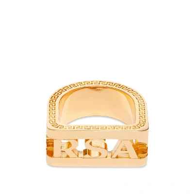 Shop Versace Cutout Ring In Gold