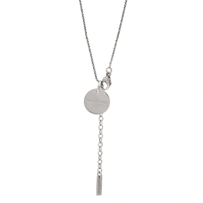 Shop Saint Laurent Charm Necklace In Silver