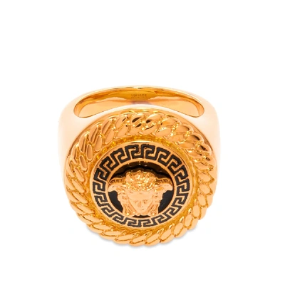 Shop Versace Medusa Raised Head Ring In Gold