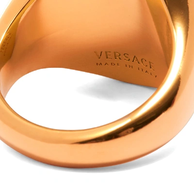 Shop Versace Medusa Raised Head Ring In Gold