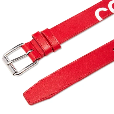 Shop Comme Des Garçons Comme Des Garcons Huge Logo Belt In Red