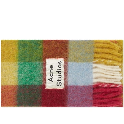 Shop Acne Studios Vally Check Scarf In Pink