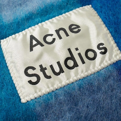 Shop Acne Studios Vally Check Scarf In Blue