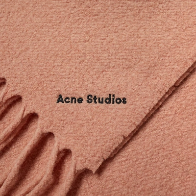 Shop Acne Studios Villy Textured Logo Scarf In Pink